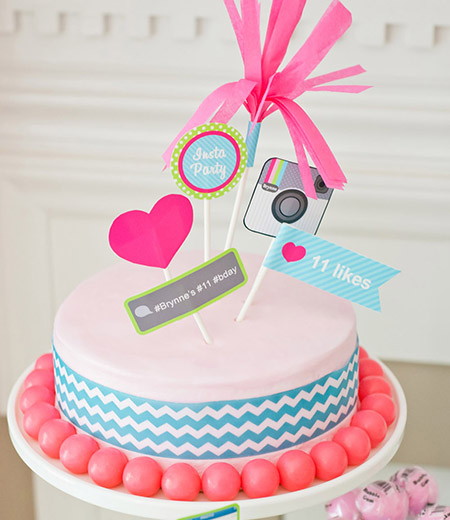 Insta Party Teen Tween Birthday Party Customized Cake Topper Set